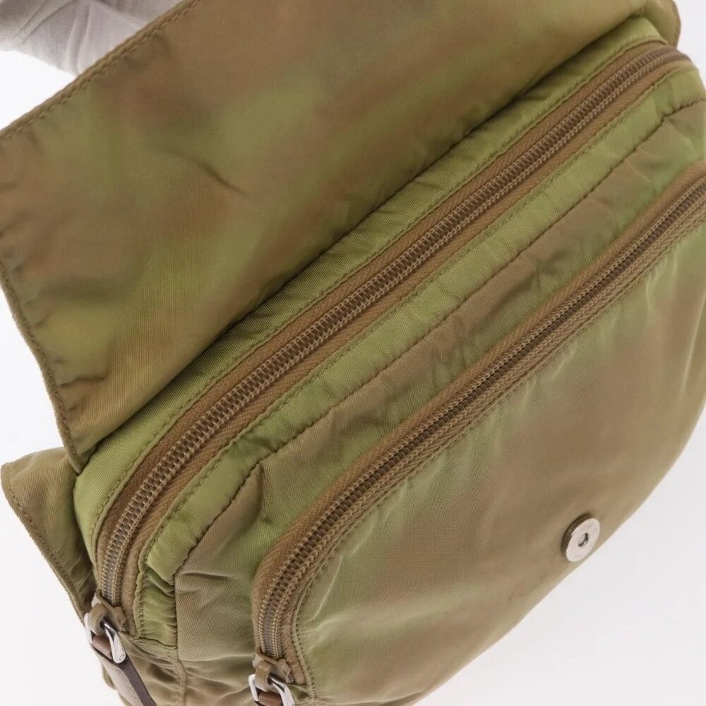 PRADA Shoulder Bag Nylon Beige Silver Auth ki6222 - Picture 9 of 15